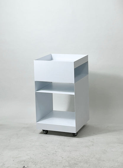 Quad Rolling Side Table-white